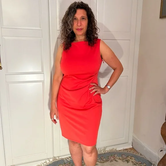 Anne Klein Day Dress Salmon Pink Size 14 - Picture 3 of 7